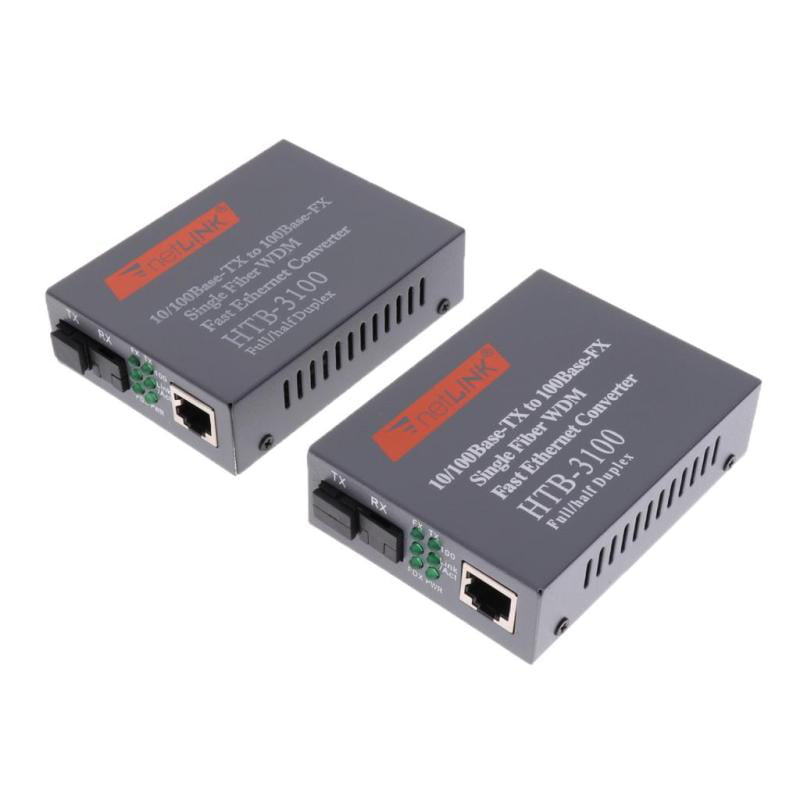 1pc Fiber Optical Media Converter HTB-3100B 25KM 10/100Mbps RJ45 Single Mode 