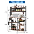 thumbnail image 2 of CazToi Industrial 6-Tier Bakers Rack with Power Outlet Ideal for Kitchen, Dining & Living Room, 2 of 8