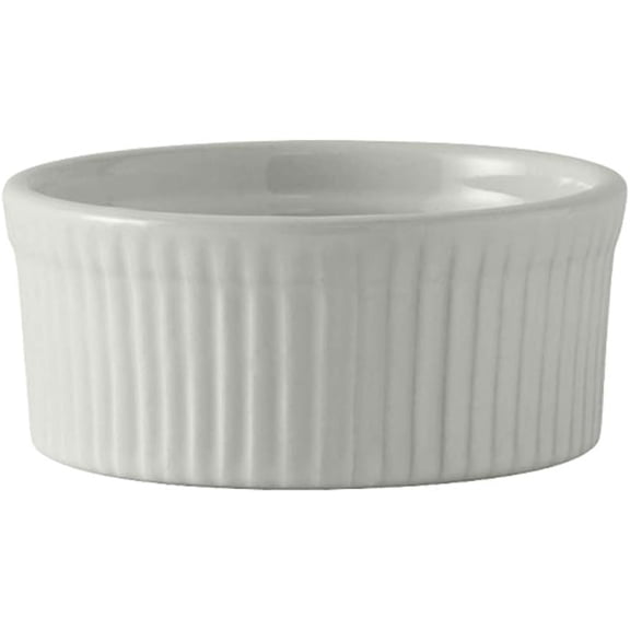 Tuxton China BWX-1002 Soufflé, 10 oz., 4-1/2" Diameter x 2"H, Round, Microwave and Dishwasher Safe, Oven Proof, Fully Vitrified, Ceramic, DuraTux, White, Pack of 12