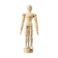 thumbnail image 2 of 5.5 Inch Wooden Male Manikin Poseable Figure for Drawing - Articulated Mannequin with Base and Flexible Body for Drawing The Human Figure, 2 of 5