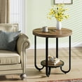 thumbnail image 5 of Tribesigns Round End Table with 2-Tier Storage Shelf, Industrial Side Table with Curved Metal Legs, 5 of 7