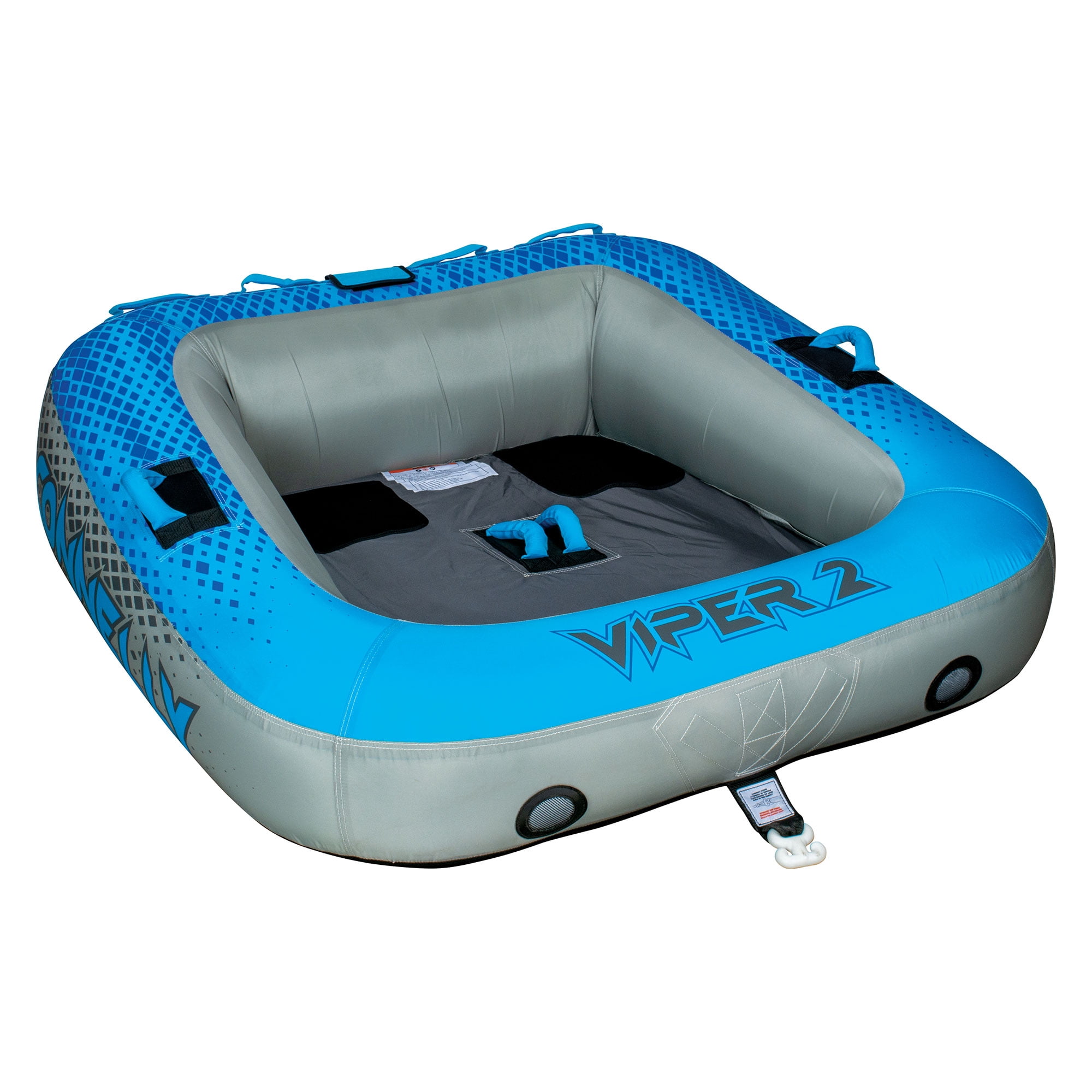 Connelly Viper 2 Person Inflatable Ride On Inner Tube w/ 2-Way Towing, Blue