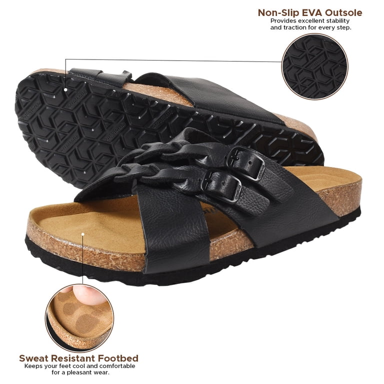 Aerothotic Buckle Slide Sandals Suede Leather Comfort Men’s Sz 43 (US 10) Amazon.com: Aerothotic: Shop All main image 3