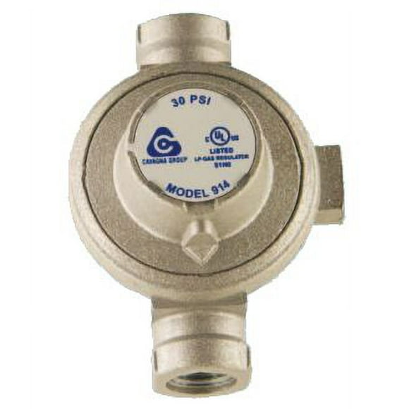 Cavagna Group Propane Regulator 91-A-490-0002 Without Shutoff Valve; 30 PSI; Single Stage; UL And CSA Listed; Box Package; Vertical Mount