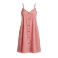 thumbnail image 6 of SAWOBUUN Womens Summer Plaid Mini Dress Sleeveless V Neck Button Down Tank Dress Beach Vacation Casual Dress with Adjustable Straps, 6 of 6