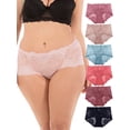 thumbnail image 2 of Barbra Women's Panties Retro Lace Boy Shorts Small to Plus Size Multi-Pack, 2 of 8