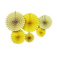 thumbnail image 1 of Injueey Abanico plegable de papel de 6 uds, decoración de fiesta familiar, abanico de flores plegable Diy Kits de decoración para fiestas amarillo, 1 of 6