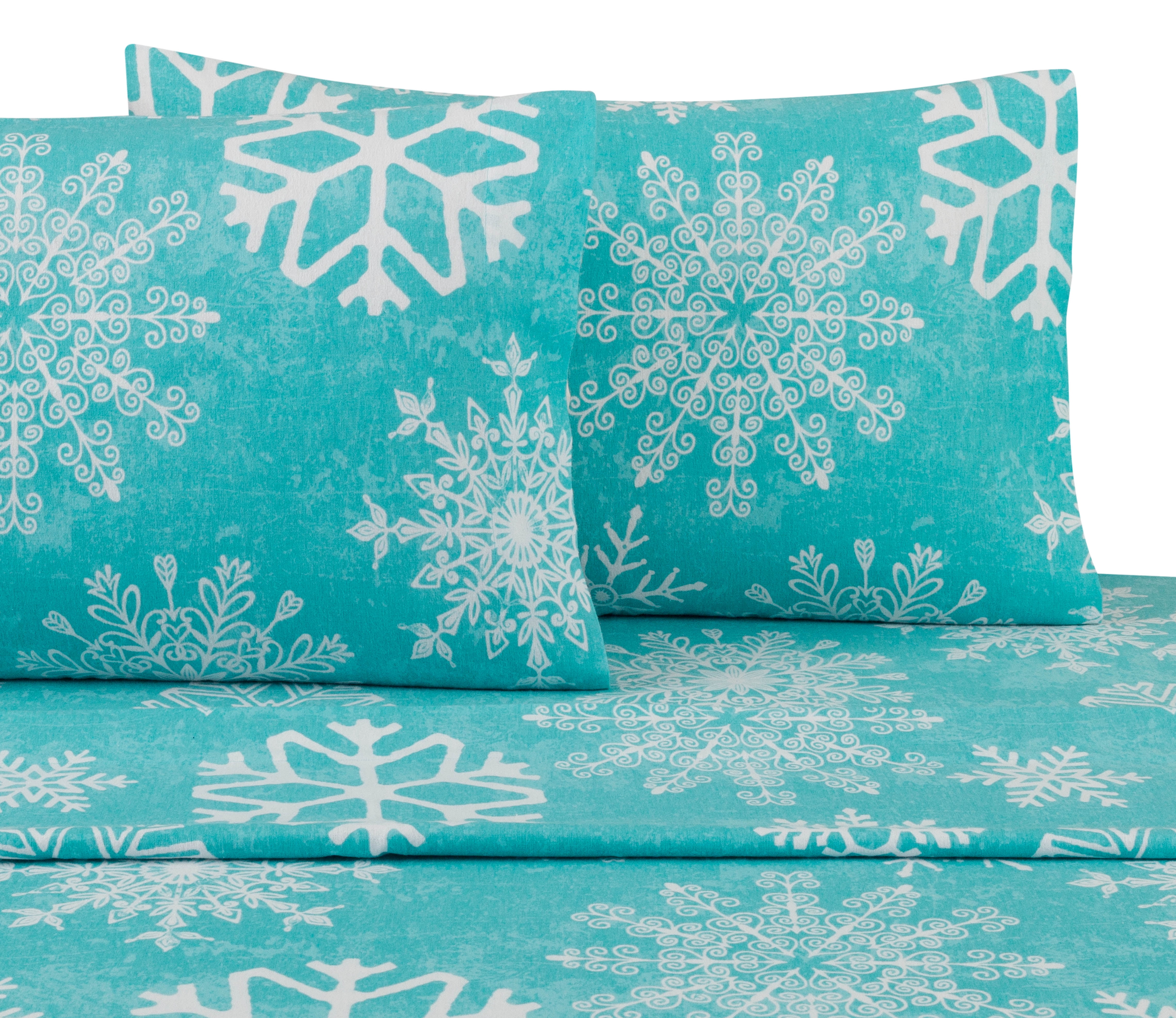 Mainstays Twin Flannel Sheet Set, Snowflake - Walmart.com