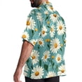 thumbnail image 3 of Daisy Men's Short Sleeve Shirts, Casual, Printed, Button Down, Beach Shirt - Spread Collar Tops for Summer Beach Fun, 3 of 6