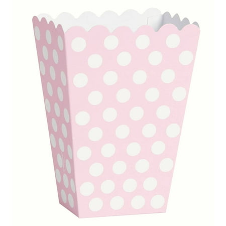 Light Pink Polka Dot Treat Favor Boxes, 8ct