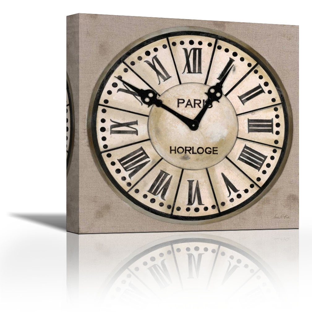 Industrial Chic Clock Contemporary Fine Art Giclee On Canvas Gallery Wrap Wall Decor Art Painting 27 X 27 Inch Ready To Hang Walmart Com Walmart Com