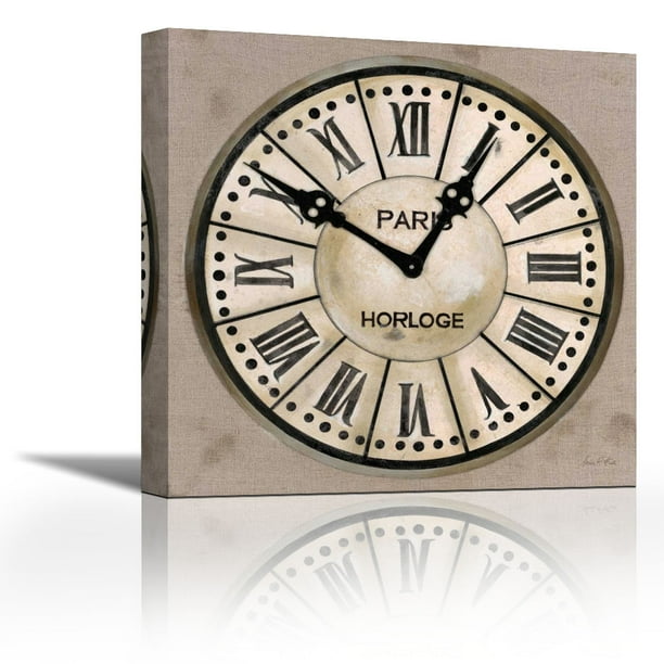 Industrial Chic Clock Contemporary Fine Art Giclee On Canvas