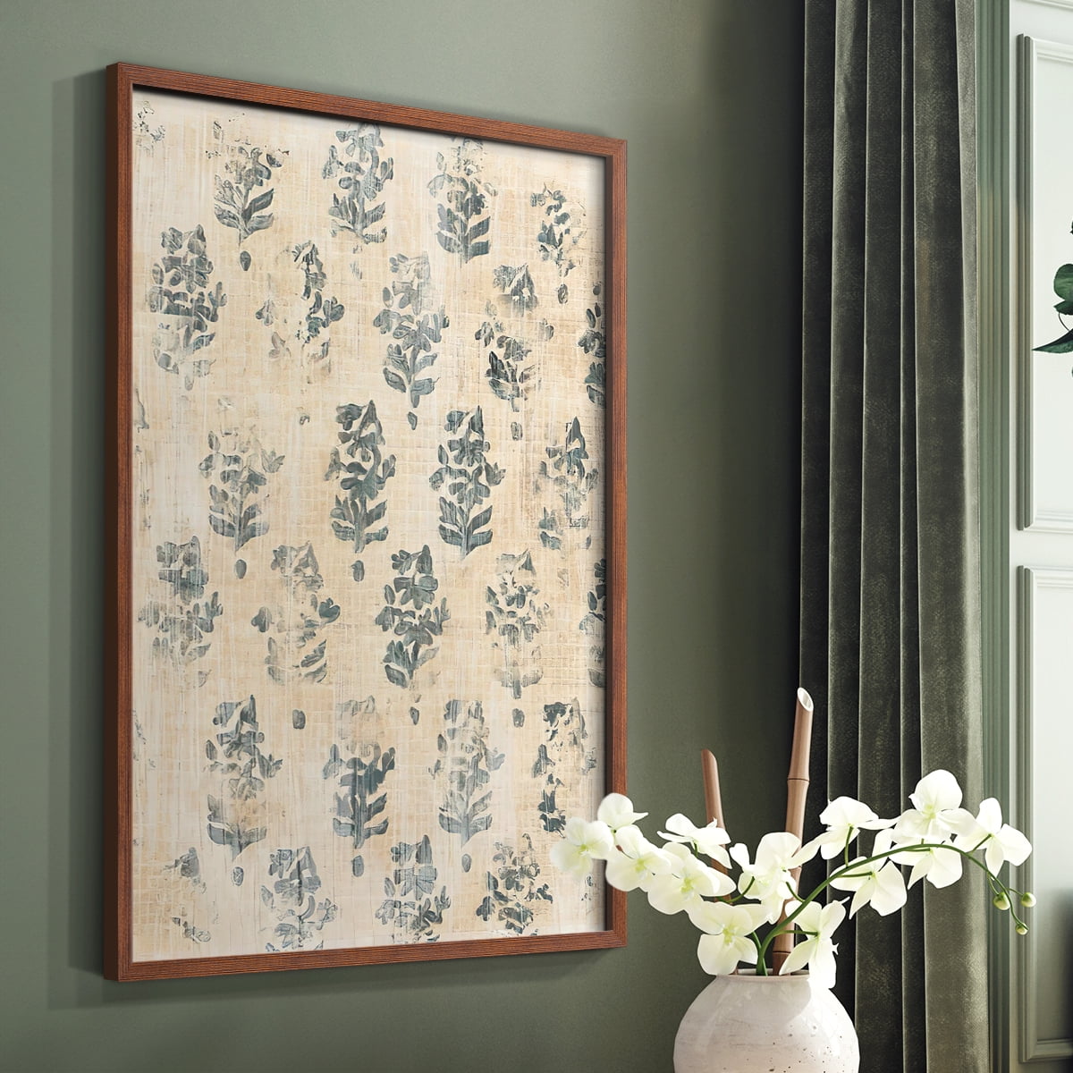 Vintage Blockprint I in Paper Solid Wood 8 x 10 Framed Print