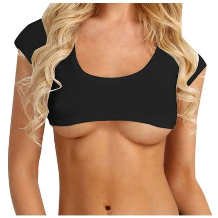 Chuancc Bras for Women Womens Bandeau Top Women s Fashion Casual Solid Color Sleeveless Bra And Tube Top Strapless Tops For Women Black M Clearance