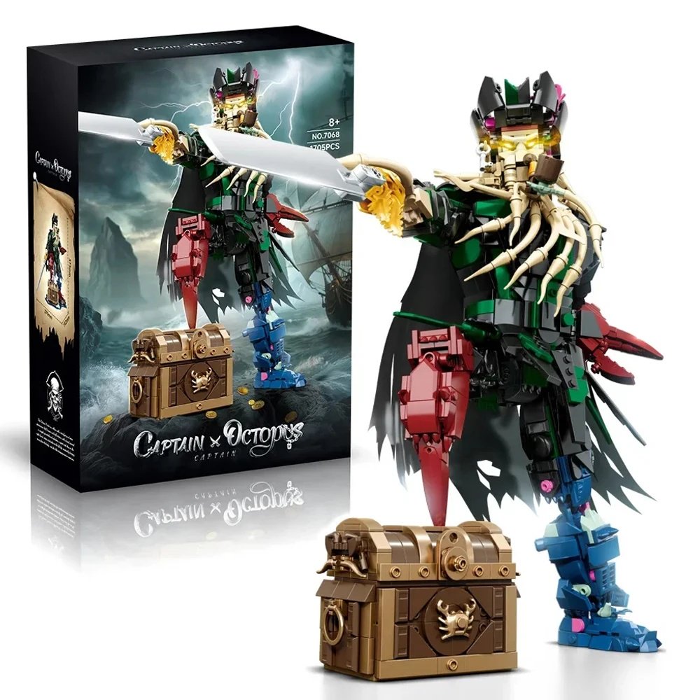 1705Pcs Pirate Captain Character Creative Building Blocks Set DIY Assembling Model Toy Christmas & Birthday Gift for Boys and Kids