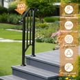 thumbnail image 3 of Ktaxon 1st Tier  Outdoor Handrails, Wrought Iron Railing, Exterior Hand Railing for Garage, Porch, Garden Outdoor & Indoor (Matte Black), 3 of 13