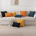thumbnail image 5 of Throw Pillow Covers Soft Corduroy Decorative Set of 2 Boho Striped Pillow Covers Pillowcases Farmhouse Home Decor for Couch Bed Sofa Living Room 18x18 Inch Golden Yellow, 5 of 12