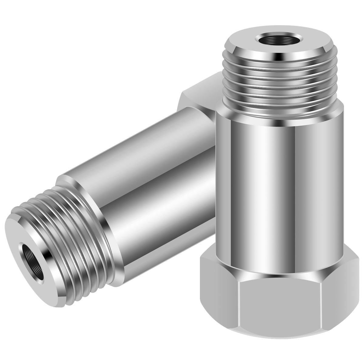 Protoiya 2pcs Oxygen Sensor Adapter Universal Car O2 Sensor Extension Adapter 45mm M18x1.5 Check