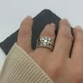 thumbnail image 6 of SS DESIGNS Silver Chunky Boho Thick Adjustable Stacking Statement Thumb Ring, 6 of 7