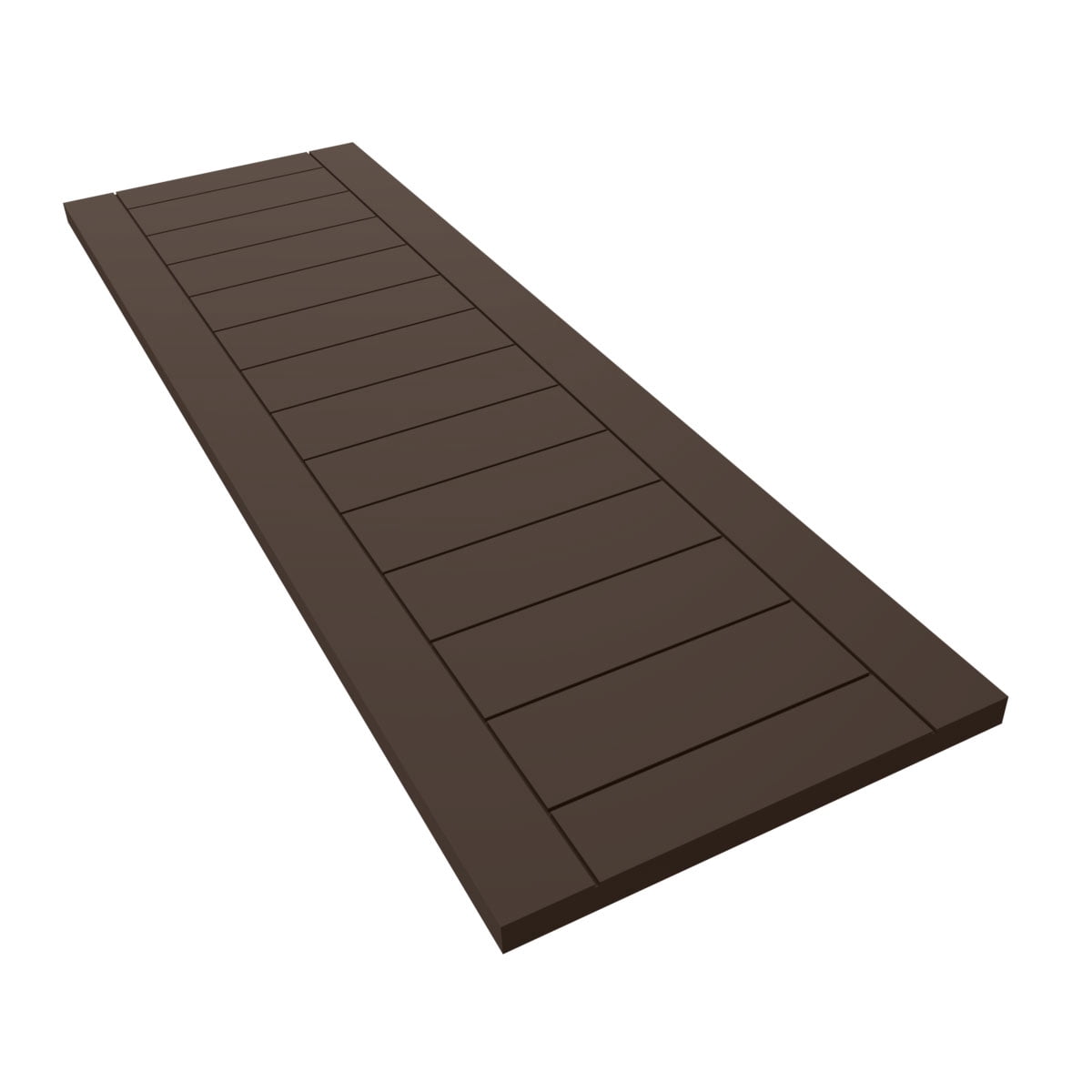 Ekena Millwork 18"W x 56"H True Fit PVC Horizontal Slat Framed Modern Style Fixed Mount Shutters, Raisin Brown (Per Pair - Hardware Not Included)