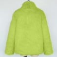 thumbnail image 7 of Mens Faux Fur Jacket Fluffy Furry Zipper Coats Lapel Collar Long Sleeve Outerwear Winter Warm Cardigans (XXL, Green), 7 of 7