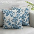 thumbnail image 3 of Creowell  Chinoiserie Bule Flower Throw Pillow Covers , Sateen Breathable Cushion Case on Sofa Couch Soft for Quality Sleep, 3 of 5