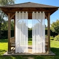 thumbnail image 4 of Waterproof Outdoor Sheer Curtains for Patio - 2 Panels Light Filtering Transparent Chiffon Window Drape For Outdoor Balcony Patio Modern Home Decor, White(95*52 in)No pole, 4 of 6