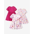 thumbnail image 2 of Vestidos casuales PATPAT para niñas pequeñas con estampado floral, paquete de 3, 6 a 7 años, 2 of 6