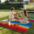 thumbnail image 4 of Mexican Stripes Outdoor Rug 5x7 Ft - Reversible Patio Rug Outdoor Camping Rugs, Blue Boho Red Green Orange Art Simple Washable Indoor Outdoor Area Rugs, Non-Slip Outdoor Carpet Runner for Deck/Porch, 4 of 8