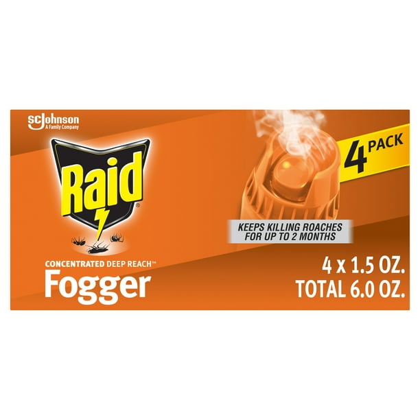 Raid Concentrated Deep Reach Pest Killer Fogger, 1.5 oz, 4 Cans