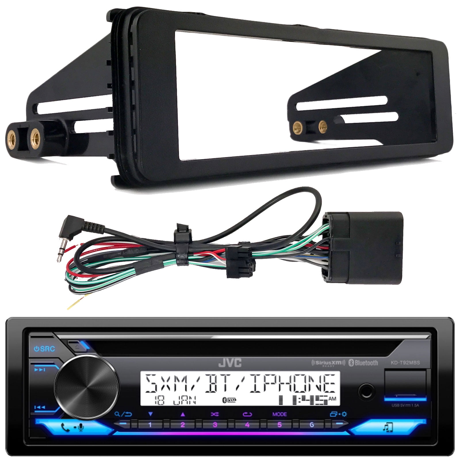 JVC KDT92MBS Marine Stereo Receiver W/ Install Kit (Fits Select 1998