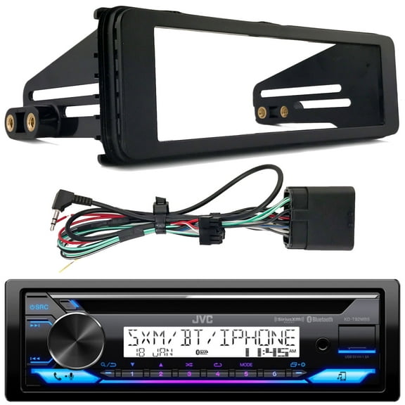 JVC KD-T92MBS Marine Stereo Receiver W/ Install Kit (Fits Select 1998-2013 Harley Davidson Touring Motorcycles)