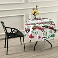thumbnail image 7 of SKYSONIC 60" Buffalo Christmas Truck Round Tablecloth Tree Fir Poinsettia Table Cloth Cover Mat Washable Polyester Dining Decorative for Holiday Home Picnic Party Wedding, 7 of 7
