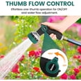 thumbnail image 3 of Heavy Duty Garden Hose Nozzle, Water Hose Sprayer Nozzle with Thumb Flow Control, 10 Spray Patterns, High Pressure Hose Nozzle for Lawn & Plant Watering, Car & Pet Washing – Forest Green, 3 of 5