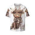 thumbnail image 2 of Lsque C print Men's Cuban Collar Short Sleeve Shirt Summer Beachwear Casual Button Down Fashionable Vacation Leisure Shirt-Small, 2 of 7