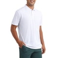 thumbnail image 4 of CAMISETAS POLO PARA HOMBRE INSPIRE CHIC de manga corta, livianas, de corte regular, casuales para negocios, camisa de golf sólida, color blanco, 4 of 6