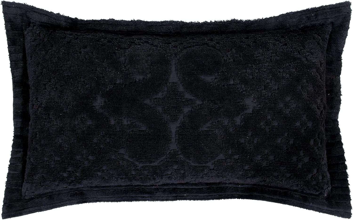 Better Trends 26"x 26" Euro Pillow Sham 100% Cotton Pillow Cover Medallion Design Machine Washable (Black) Ashton Collection