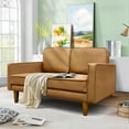 thumbnail image 2 of 50"W PU Square Arm Loveseat,Couch with Solid Wood Frame , Easy Assembly,for Guest Room, Teenager's Room, and Small Apartment,34"H x 50"W x 28"D, 2 of 8