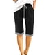 thumbnail image 4 of Pantalones Sueltos de Pierna Ancha para Mujeres Pantalones Cortos Sueltos Elásticos Casuales Pantalones de Pierna Ancha Recta con Bolsillo, 4 of 7