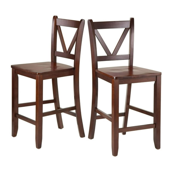 2-pc 24" V Back Counter Stools