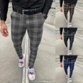 thumbnail image 2 of OmicGot Pantalon pour Hommes Décontracté Pantalon pour Hommes Ajusté Extensible Chinos pour Hommes Coupe Ajustée Pantalon Décontracté pour Hommes Pantalon à Carreaux pour Hommes, 2 of 7