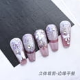thumbnail image 3 of Plantilla de aerógrafo para uñas, patrón de corazón, mariposa, estrellas, pegatinas huecas para uñas, plantillas para puntas de manicura francesa, diseño de uñas, 1 ud., 3 of 5