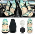 thumbnail image 2 of Renewold Sea Turtle Beach Front Car Seat Covers Full Set 12 PCS, with Steering Wheel Center Console Rearview Mirror Cover Seat Belt Pads Coasters Trash Bin Phone Holder Cup Holders Key Ring, 2 of 7