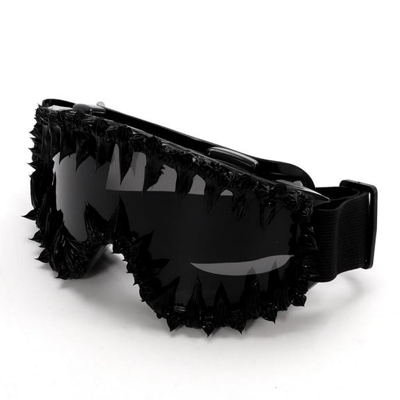 Vintage Rivet Ski Goggles, Rhinestone Snowboard Goggles for Men Women, Colorful Lens with Snowflake Pattern, Triple Anti-Fog PC Goggle