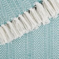 thumbnail image 3 of Aqua Herringbone Stripe Throw, 3 of 3