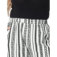 thumbnail image 5 of DARING DIVA Women's Plus Stripe Boho Wide Leg Paper Bag Pants 3X White Black, 5 of 6
