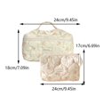 thumbnail image 3 of Bolsa para cosméticos de 2 uds., bolsa de maquillaje acolchada estética para mujer, bolsa de aseo Floral, 3 of 8