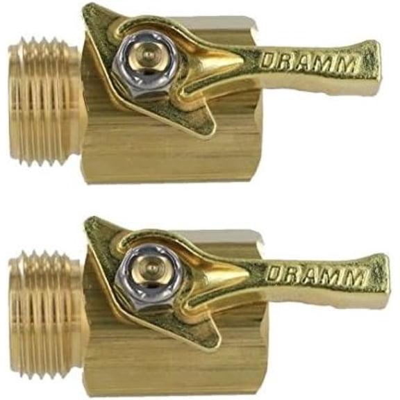 Dramm Heavy-Duty Brass Garden Hose Shutoff Valve (Pack of 2)