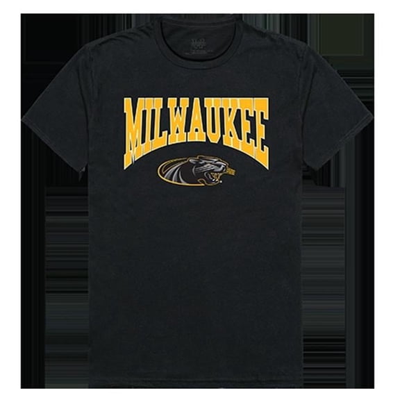 W Republic Apparel 527-199-E27-03 Wisconsin Milwaukee Athletic Tee, Black - Large