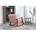 thumbnail image 3 of S-HOME Rocking Chair with Wood Frame and Upholstered Seat Ideal for Living Rooms and Sunrooms，Light Pink, 3 of 10